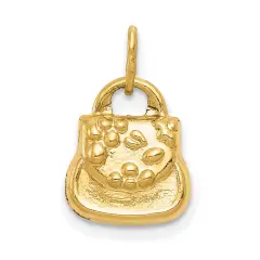 14K Yellow Gold 3D Purse Charm Ladies Handbag Pendant