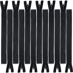 YKK #3 for Robes,Apparel, Handbags, Sewing & Craft Projects Zipper - (12 Zippers for Color) (36 inch, Black)- Made in USA