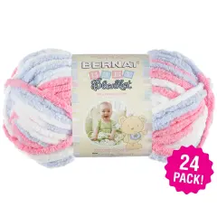 Multipack of 24 - Bernat Baby Blanket Yarn-Pink & Blue Ombre