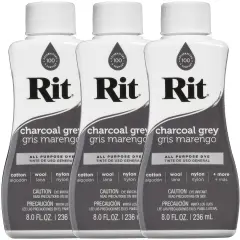 Multipack of 3 - Rit Dye Liquid 8oz-Charcoal Grey