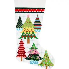 Alice Peterson Home Creations Holiday Edition Needlepoint Stocking Kit- Merry Christmas Trees- Large, Deluxe Size&Acirc;&hellip;