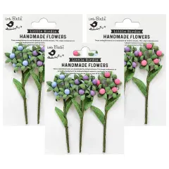 Pack of 3 - Little Birdie Berry Branch 3/Pkg-Birds And Berries