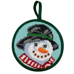Snowman Christmas Ornament - Needlepoint Kit Multicolor