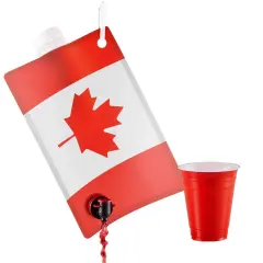 Canadian Flag Adult Party Flask: 2 liter Flasks Make the Perfect Drink Dispenser for Your Canada Day Party Supplies, Summer Beach or Pool Party,Hockey, Soccer,or Baseball Parties,Funny Gifts, and More