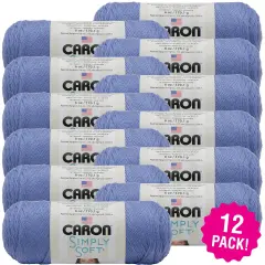 Multipack of 12 - Caron Simply Soft Solids Yarn-Lavender Blue