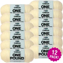 Multipack of 12 - Caron One Pound Yarn-Cream
