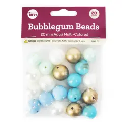 CousinDIY Bubblegum Bead 20mm 20/Pkg-Aqua