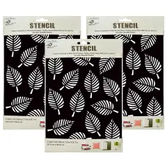 Pack of 3 - Little Birdie Reusable Stencil 7.3"X9.7"-Leaf Melody