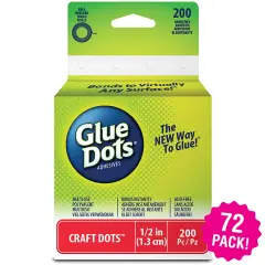 Multipack of 72 - Glue Dots .5" Craft Dot Roll-200 Clear Dots