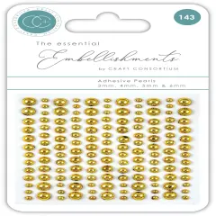 Craft Consortium Essential Adhesive Pearls 143/Pkg-Gold