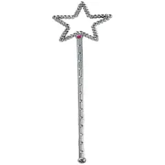 Costume Fairy Princess Queen Silver Magic Star Wand Scepter