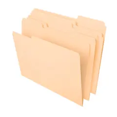 File Folders, Letter Size, Manila, 1/3 Cut, Box of 100