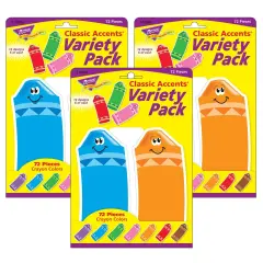 Crayon Colors Classic Accents&reg; Variety Pack, 72 Per Pack, 3 Packs