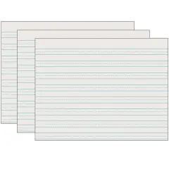 Newsprint Handwriting Paper, Skip-A-Line, Grade 3, 1/2" x 1/4" x 1/2" Ruled Long, 11" x 8-1/2", 500 Sheets Per Pack, 3 Packs
