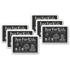 Just for Kids&reg; Ink Pad, Black, Pack of 6