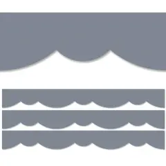 Charcoal Stylish Scallops EZ Border, 48 Feet, 3 Packs