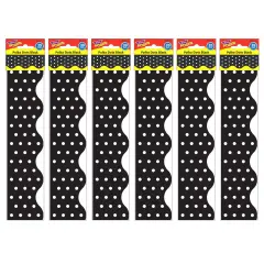 Polka Dots Black Terrific Trimmers&reg;, 39 Feet Per Pack, 6 Packs