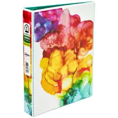 Avery + Amy Tangerine Designer Collection Mini Binder, 5.5" x 8.5", 1 Inch Round Rings, Rainbow Inkblot, 1 Mini 3 Ring Binder (18714)