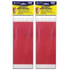 DuPont&trade; Tyvek&reg; Security Wristbands, Red, 100 Per Pack, 2 Packs