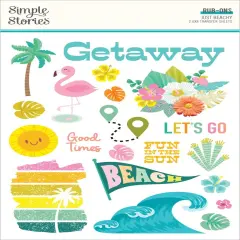 Just Beachy Rub-Ons 6"X8"-2/Pkg