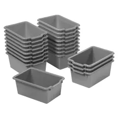 Scoop Front Storage Bins, Multipurpose Organization, 20-Pack Dark Grey