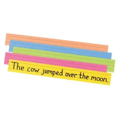 Sentence Strips, Assorted 5 Colors, 1-1/2" Ruled 3" x 24", 100 Strips Per Pack, 2 Packs