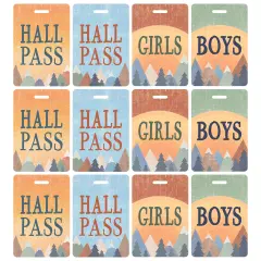 Moving Mountains Hall Pass with Lanyard, 4 Per Pack, 3 Packs