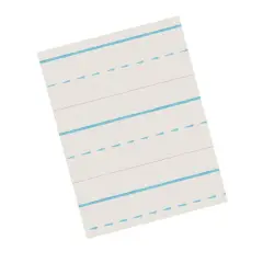 Newsprint Handwriting Paper, Dotted Midline, Grade 2, 1/2" x 1/4" x 1/4" Ruled Long, 10.5" x 8", 500 Sheets Per Pack, 3 Packs