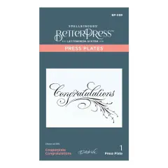 Spellbinders Press Plate By Paul Antonio-Copperplate Congratulations
