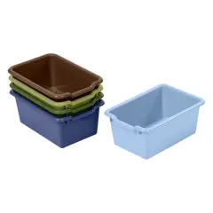 Scoop Front Storage Bins, Multipurpose Organization, 5-Pack Earthtone