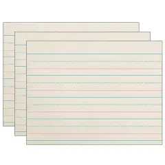 Newsprint Handwriting Paper, Dotted Midline, Grades Pre-K & K, 1-1/8" x 9/16" x 9/16" Ruled Long, 10-1/2" x 8", 500 Sheets Per Pack, 3 Packs