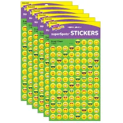 Emotion Icon Cheer superSpots&reg; Stickers, 800 Per Pack, 6 Packs