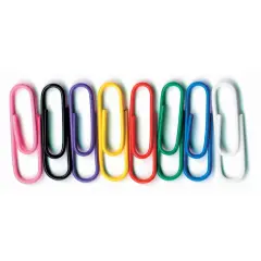 Vinyl-Coated Paper Clips, No. 1 Standard Size, 100 Per Pack, 10 Packs