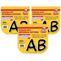 Peanuts&reg; Black Deco 4" Letters, 212 Per Pack, 3 Packs