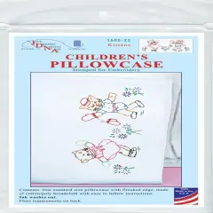 Jack Dempsey Children's Stamped Pillowcase W/Perle Edge-Kittens