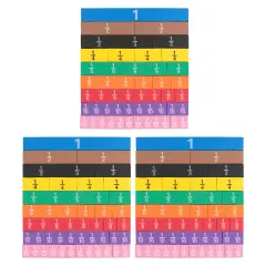 Fraction Tiles - Foam - Magnetic - 51 Per Set - 3 Sets