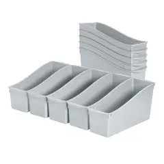 Linking Book Bins, Colorful Connecting Storage Light Grey