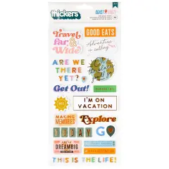 American Crafts Coast-to-Coast Thickers Stickers 89/Pkg-Phrase