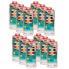Washable Water Color Set, Oval Pan w/Brush, 16 Assorted Colors, 12 Sets