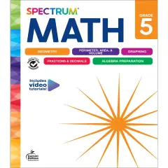 Spectrum 5th Grade Math Workbooks, Mathematics Activity Book for Kids Ages 10-11, Geometry, Fractions, Decimals, Algebra Prep, and More, Classroom and Homeschool Curriculum