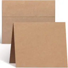 4.25 x 5.5 Cards and Envelopes 100 Pack, Ohuhu Heavyweight Kraft Folded Cardstock Paper and A2 Envelopes for DIY Greeting Card, Wedding, Birthday, Invitations, Thank You Cards & All Occasion