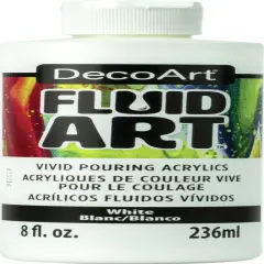 Multipack of 6 - DecoArt FluidArt Ready-To-Pour Acrylic Paint 8oz-White