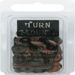 Painted Metal Turn Mounts 50/Pkg-Matte Black & Brown