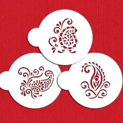Silk Paisley Cookie Stencil Set | C802 by Designer Stencils | Cookie Decorating Tools |
