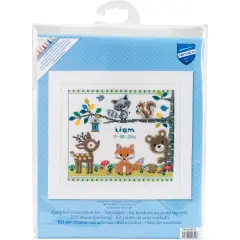 Vervaco Counted Cross Stitch Kit 11.25"X9.5"-Forest Animals Record On Aida