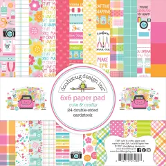 Doodlebug Double-Sided Paper Pad 6"X6" 24/Pkg-Cute & Crafty, 12 Designs/2 Each
