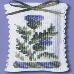Textile Heritage Lavender Sachet Counted Cross Stitch Kit - Victorian Thistles Multicolor