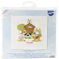 Vervaco Counted Cross Stitch Kit 8.75"X11.5"-At The Farm Record On Aida