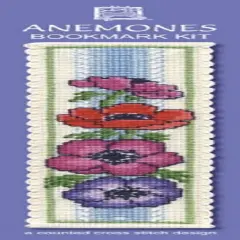 Textile Heritage Anemones Bookmark - Cross Stitch Kit Multicolor