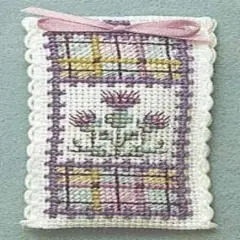 Textile Heritage Lavender Sachet Counted Cross Stitch Kit - Tartan Thistles Multicolor